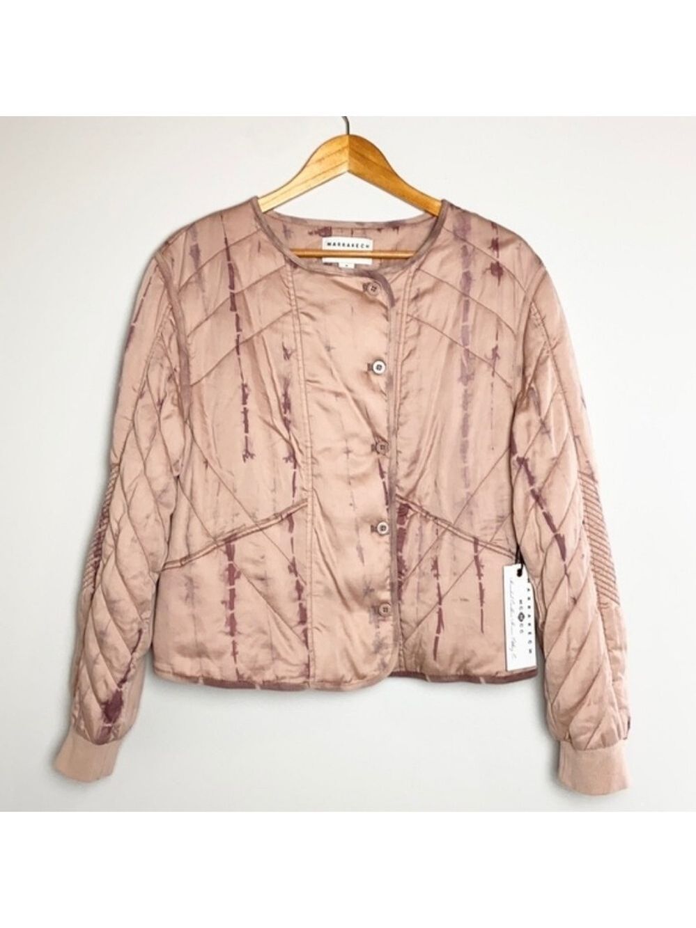 Anthropologie Marrakech Tie Dye Cropped Moto Jacket